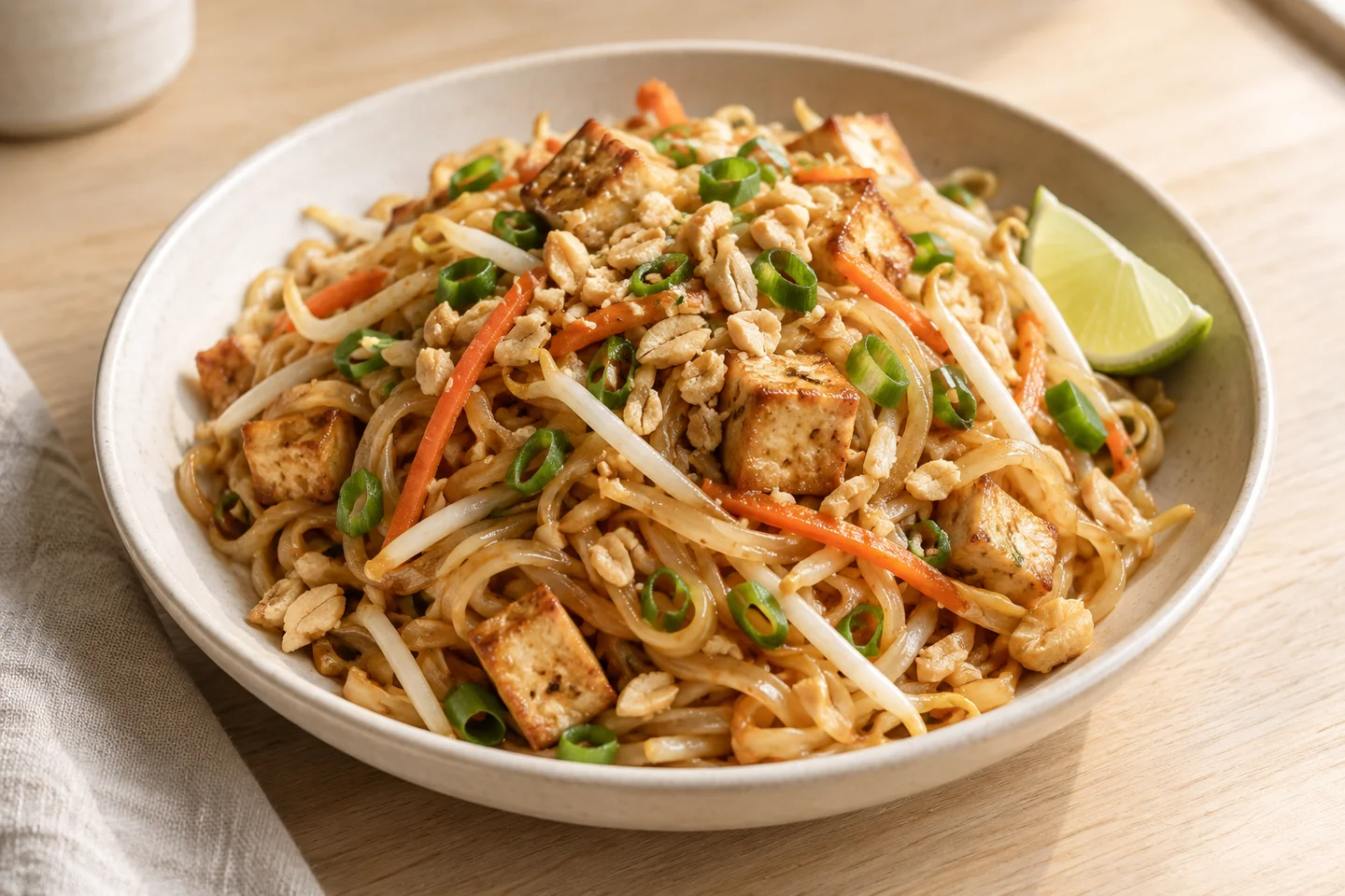 Vegetable Pad Thai, ready to serve