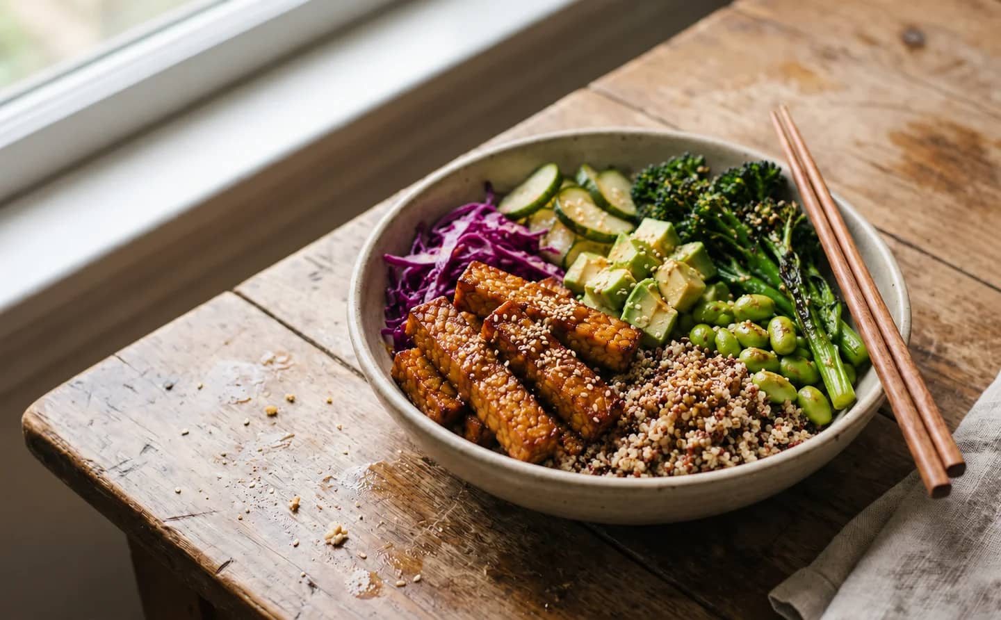 Yuzu-Miso Tempeh Glow Bowls